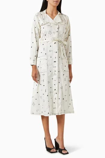 Molly Printed Midi Dress in Cotton-satin