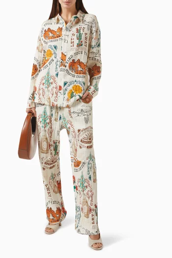 Frank Straight-leg Pants in Cotton Blend