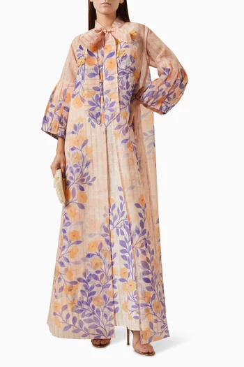 Cressida Floral-print Cape in Poly-organza