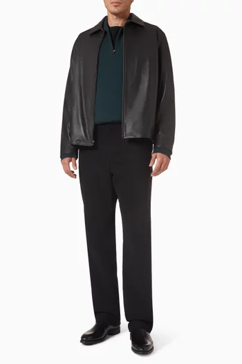 Zip-up Jacket in Leather