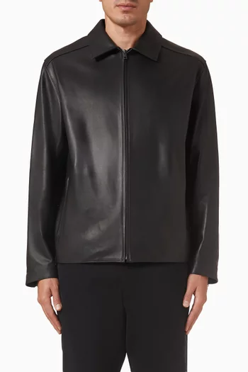 Zip-up Jacket in Leather