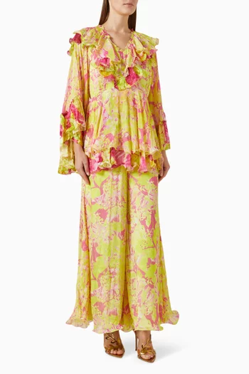 جمبسوت واسع بكشكش شيفون