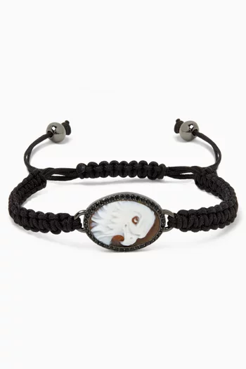 سوار بحلية كاميو على شكل نسر مرصع بالكريستال فضة إسترلينية