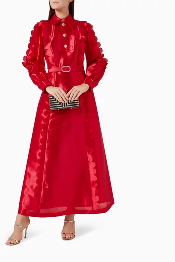 Carter Lace-panel Maxi Dress in Satin