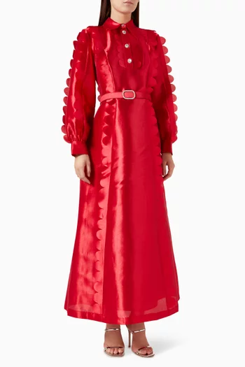 Carter Lace-panel Maxi Dress in Satin