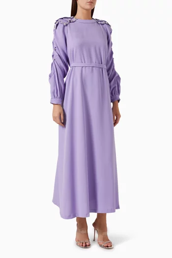 فستان لوكاس طويل مطرز باللؤلؤ