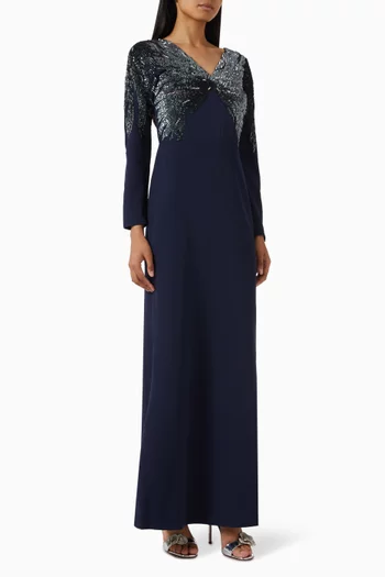 Sequin-embellished Dress in Crepe