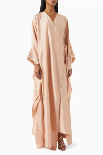 Sequin-embellished Wrap Kaftan
