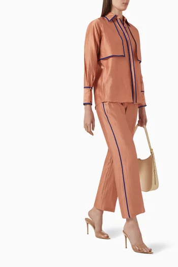 Shirt & Pants Set in Chanderi