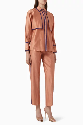 Shirt & Pants Set in Chanderi