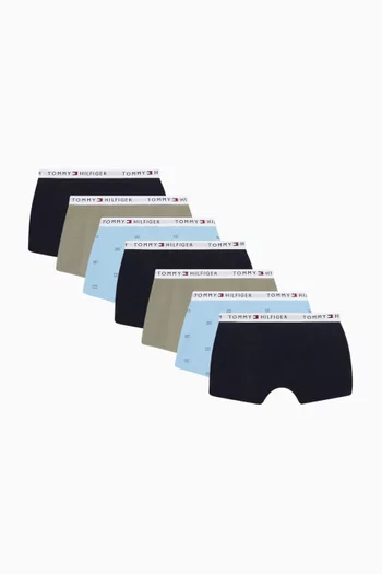 Signature-print Logo Waistband Trunks, Set of 7