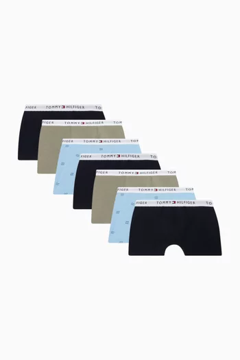 Signature-print Logo Waistband Trunks, Set of 7