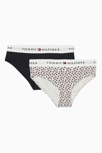 Logo Waistband Briefs in Cotton, Pack of 2