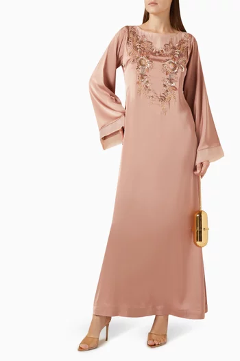 Embellished Kaftan in Crepe
