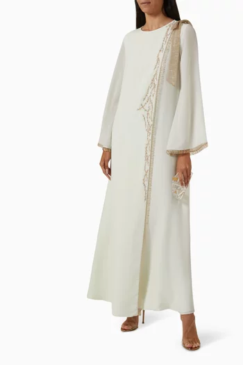 Sequin-embellished Kaftan in Crepe Chiffon