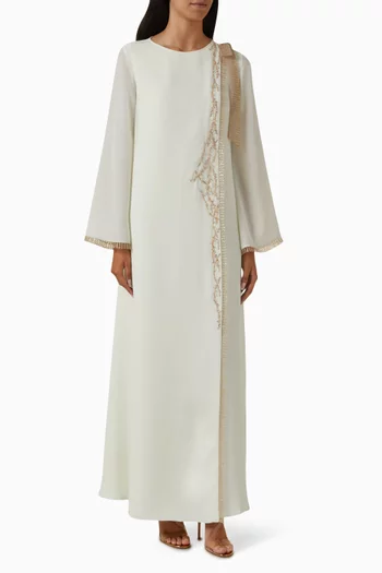Sequin-embellished Kaftan in Crepe Chiffon