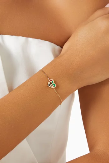UAE Edition Heart Sliding Diamonds Bracelet in 18kt Gold