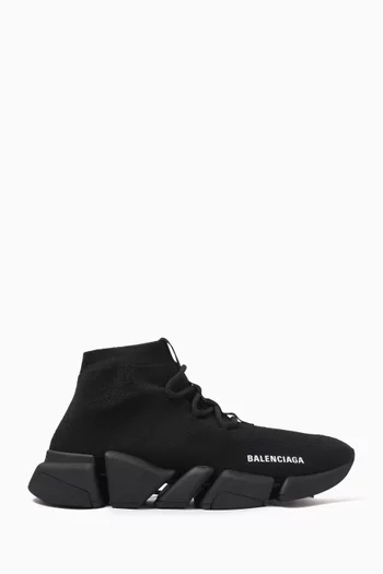 Buy Balenciaga Black Speed 2.0 Lace up Sneakers in Recycled Knit For Women Online Ounass Saudi
