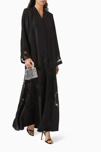 Bead-embellished Abaya in Tencel Blend