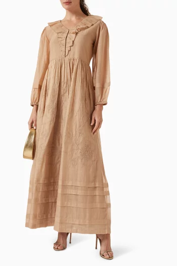 Printed Shirti Dress in Cotton-silk