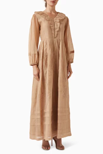 Printed Shirti Dress in Cotton-silk