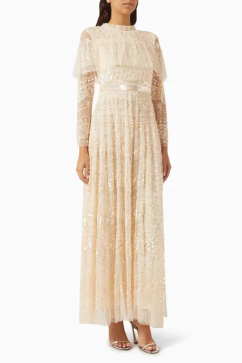 Sequin Embellished Dress in French Tulle
