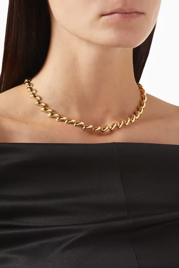 The Edith Necklace in Gold-tone Brass