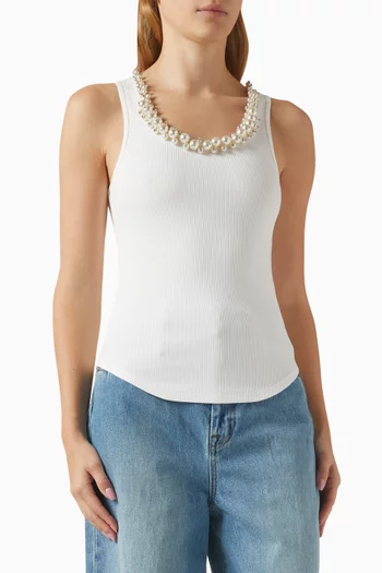 Crush Embellished Tank Top in Cotton
