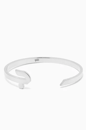 Arabic Letter 'Jeem' Cuff in Sterling Silver
