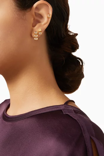 The Bianca Bezel Studs in Gold-plated Brass, Set of 3