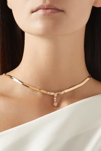 The Bianca Drop Necklace in Gold-plated Brass