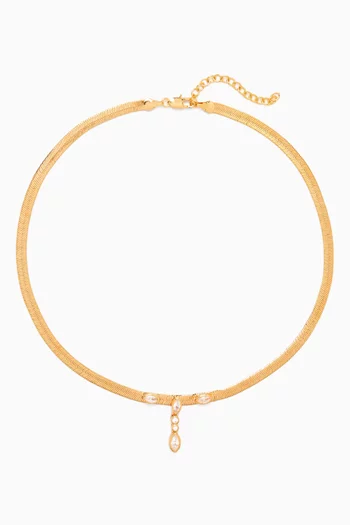 The Bianca Drop Necklace in Gold-plated Brass
