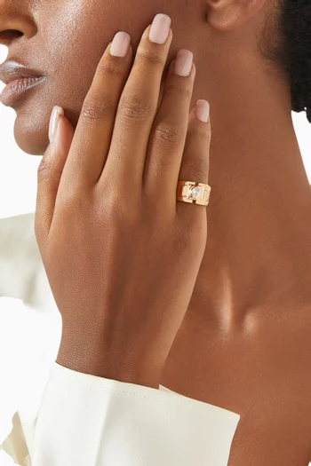 The Deco Statement Ring in Gold-plated Brass