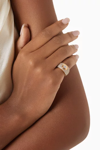 خاتم جويلير مرصع بأحجار بافيه نحاس مطلي ذهب