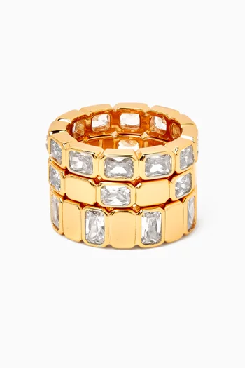 The Bianca Bezel Ring Set in Gold-plated Brass