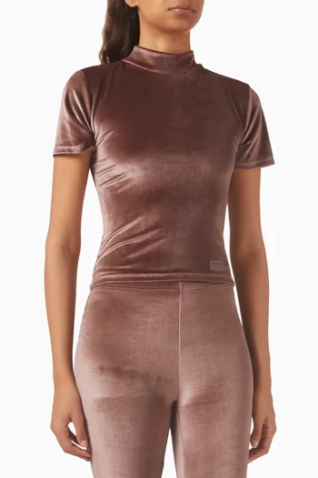 Crop Top in Stretch Velour