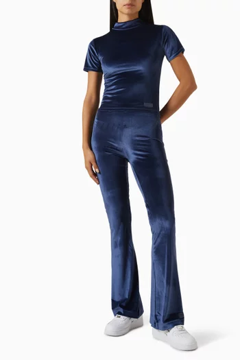 Flared Pants in Stretch Velour