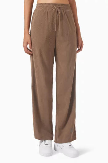 Ribbed Wide-leg Pants in Velvet