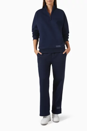 سويت شيرت فضفاض بسحّاب قصير مزيج قطن عضوي