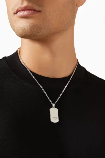 قلادة بدلاية مزينة بشعار الماركة والنسر ستانلس ستيل