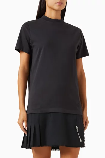 Layered Distressed T-shirt Mini Dress in Cotton