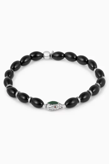 Viper Agate Bracelet in Rhodium-plated Sterling Silver
