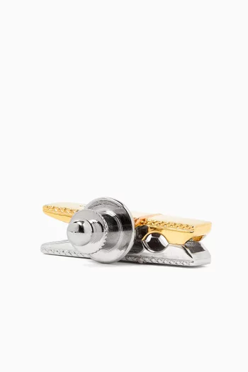 Mayfair Peg Pin in Rhodium & Yellow Gold