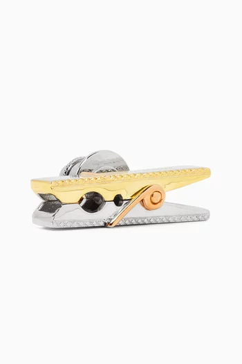 Mayfair Peg Pin in Rhodium & Yellow Gold