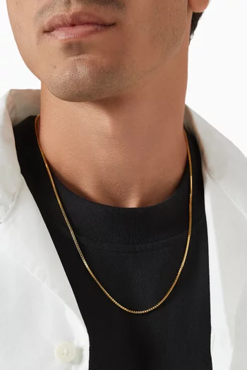 Box Chain Necklace in Yellow Gold Plating