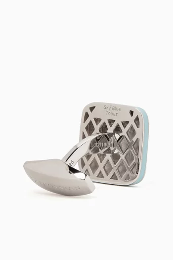 Refratto cufflinks in Rhodium Plated Sterling Silver