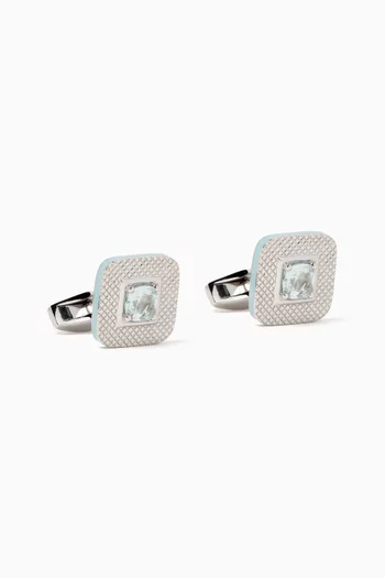Refratto cufflinks in Rhodium Plated Sterling Silver
