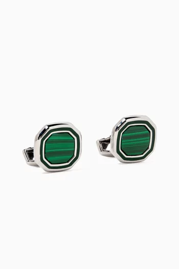 Octo Cufflinks in Rhodium-plated Sterling Silver