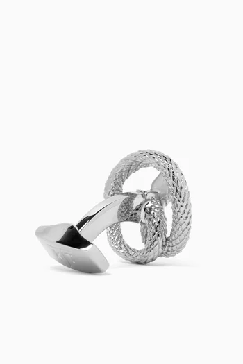Viper Cufflinks in Palladium & Green Enamel