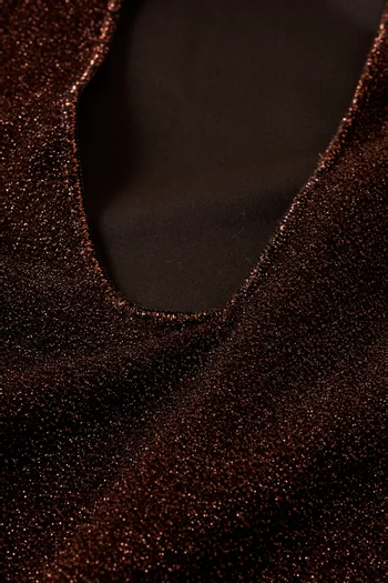 Lumiere Sporty Maillot One-piece Swimsuit in Lurex